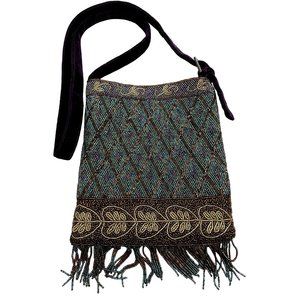 Lady Jade Designs Purple Beaded Fringe Purse